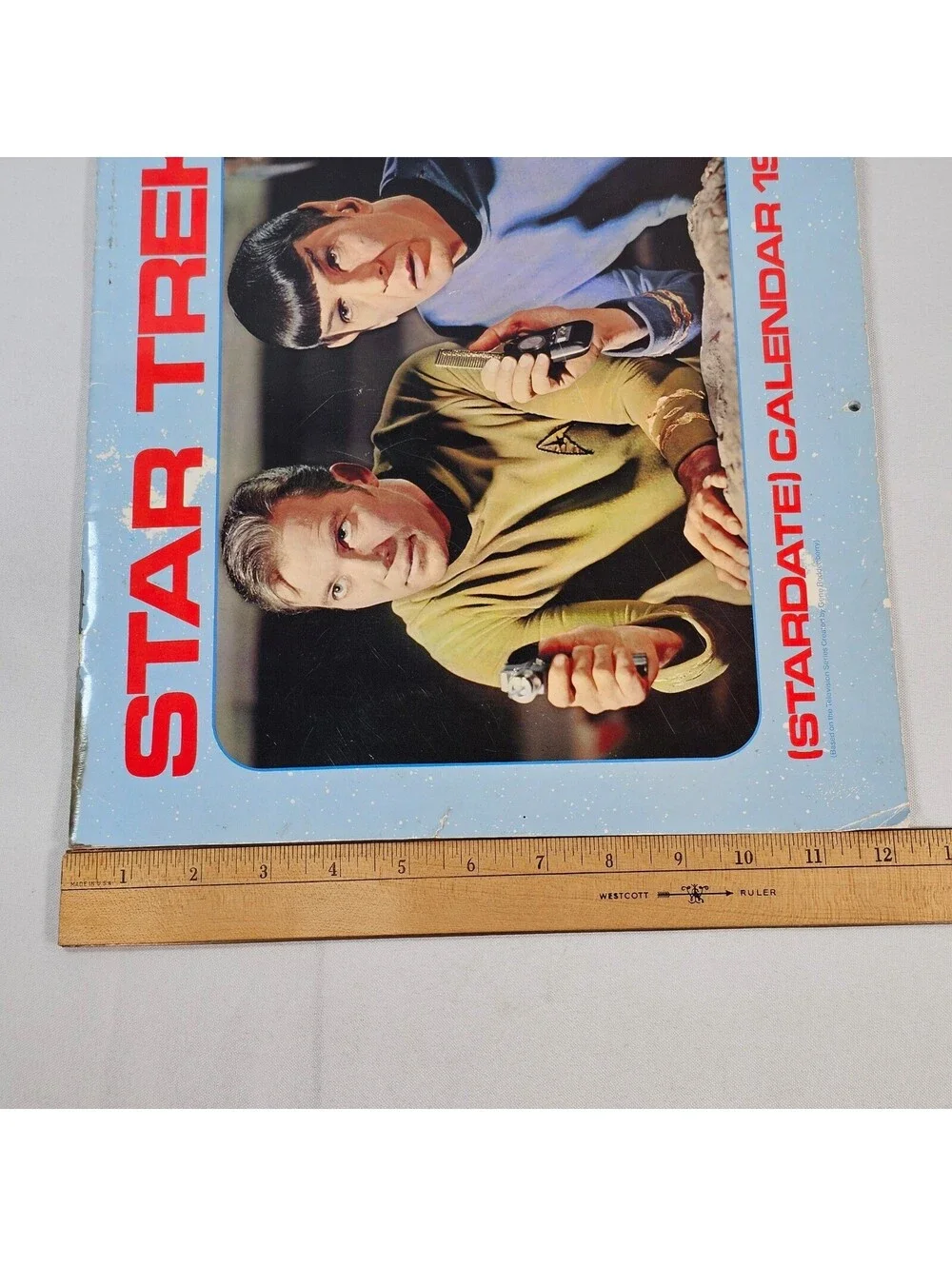 Vintage 1976 Star Trek Stardate Calendar Ballantine Books Kirk Spock Sci-Fi Prop